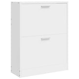 White Wooden Shoe Cabinet with 2 Compartments 241242