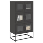 ZNTS Highboard Black 68x39x123 cm Steel 853350