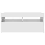 TV Cabinet with LED Lights High Gloss White 90x35x40 cm 804388