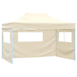 Professional Folding Party Tent with 4 Sidewalls 3x4 m Steel Cream 48894
