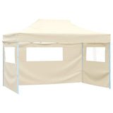 Professional Folding Party Tent with 4 Sidewalls 3x4 m Steel Cream 48894
