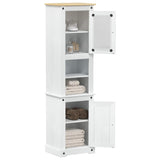 Bathroom Cabinet White 50 x 40 x 185 cm Solid Pine Wood 42024958