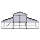 Chicken Coop with Runs and Nest Box Aluminium 41323