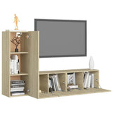 3 Piece TV Cabinet Set Sonoma Oak Engineered Wood 3078988