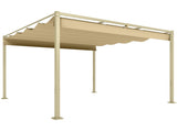 3 x 3m Retractable Roof Metal Pergola - Khaki T3398P323969