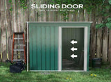 5 x 3ft Garden Storage Shed with Sliding Door and Sloped Roof Outdoor Equipment Tool, Green T3398P315868