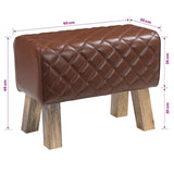 Bench 60 x 30 x 45 cm Real Leather Brown Diamond 42042106