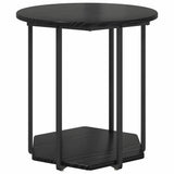 Side Table Set with Shelf 2 pcs Black Oak 869714