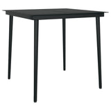 Dining Set Black Steel Medium Durable Garden Dining Set 3099143