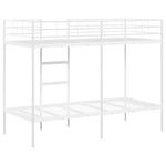 Bunk Bed without Mattress White 90x190 cm Single Steel 42000328