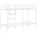 Bunk Bed without Mattress White 90x190 cm Single Steel 42000328