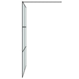 Walk-in Shower Wall Black 140x195 cm Frosted ESG Glass 152114