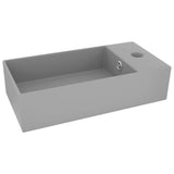Bathroom Sink with Overflow Ceramic Light Grey 146993
