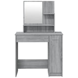 Dressing Table with Mirror Grey Sonoma 86.5x35x136 cm 820494