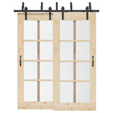 Sliding Door Hardware Kit 183 cm Steel Black 3295721