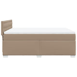 Box Spring Bed with Mattress Cappuccino 140x190 cm Faux Leather 3286123