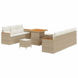Garden Sofa Set with Cushion 14 pcs Beige and Cream Poly Rattan 3364956