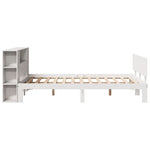 ZNTS Bookcase Bed without Mattress White 135x190 cm Double Solid Wood Pine 3322627