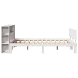 ZNTS Bookcase Bed without Mattress White 135x190 cm Double Solid Wood Pine 3322627