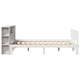 Bookcase Bed without Mattress White 135x190 cm Double Solid Wood Pine 3322627