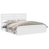 Bed Frame with Headboard White 180 x 200 cm Solid Pine Wood 3411383