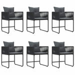 Garden Dining Set 7 pcs Black Steel 3335874
