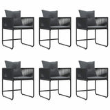 Garden Dining Set 7 pcs Black Steel 3335874