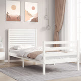 Bed Frame without Mattress White Small Single Solid Wood 3194987