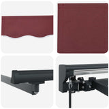 Manual Awning Frame with LEDs Burgundy and Anthracite 3 x 2 m 3420748