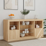 Sideboard with LED Lights Sonoma Oak 142.5x37x67 cm 3209088