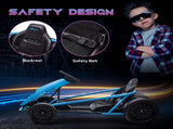 24V Drift Kart, Electric Ride-On Racing Go Kart w/ 2 Speeds, Steering Wheel, Pedals for Kids Aged T3398P348397