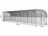 Against Wall Chicken Coop Silver 1000 x 100 x 215 cm 3434709