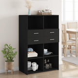 Highboard Black Engineered wood 124 cm tall, 80 cm wide Highboard 3281386