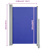 Patio Retractable Side Awning 120x300 cm Blue 48344