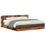 Headboard Cabinet with Storage Old Wood Engineered Wood 8001244