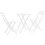 ZNTS 3 Piece Bistro Set Steel White 44357