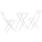 ZNTS 3 Piece Bistro Set Steel White 44357