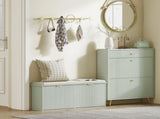 Elegant Ten Shoe Bench, with Top Seat - Green T3398P342235