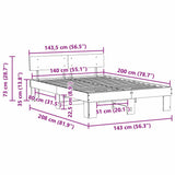 Bed Frame with Headboard Natural 140 x 200 cm Solid Pine Wood 872566