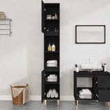 Bathroom Cabinet Black 30x30x190 cm Engineered Wood 819789