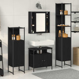 Bathroom Furniture Set 4 pcs Black Oak Engineered Wood 3334431