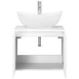 Bathroom Furniture Set High Gloss White Engineered Wood 3404344
