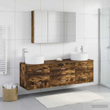 Bathroom Furniture Set 4 pcs Smoked Oak 3407067