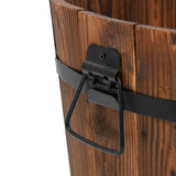 3 Piece Wooden Bucket Planter Set Solid Wood Fir 363361