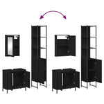 ZNTS 3 Piece Bathroom Furniture Set Black Engineered Wood 3214800