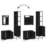 3 Piece Bathroom Furniture Set Black Engineered Wood 3214800