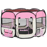 171010 Foldable Dog Playpen with Carrying Bag Pink 110x110x58 cm