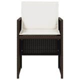 Garden Chairs with Cushions 4 pcs Brown Poly Rattan 364935