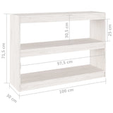 Book Cabinet Room Divider White 100x30x71.5 cm Pinewood 808209