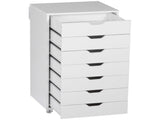 Seven-Drawer Filing Cabinet, with Wheels - White T3398P330433
